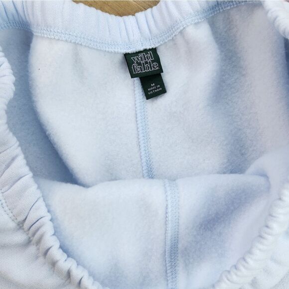 🩵NWT Light Blue High Rise Fleece Shorts Medium - Picture 8 of 9